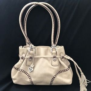 BRIGHTON MARINA HANDBAG -TAN/BROWN/SILVER HARDWARE